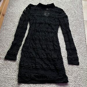 Lulu's Black Long Sleeve Lace Dress